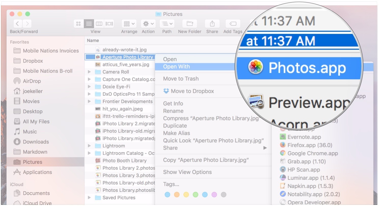 How to move iphoto library back to mac