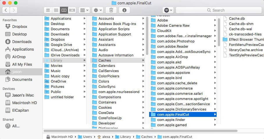Delete library cache mac